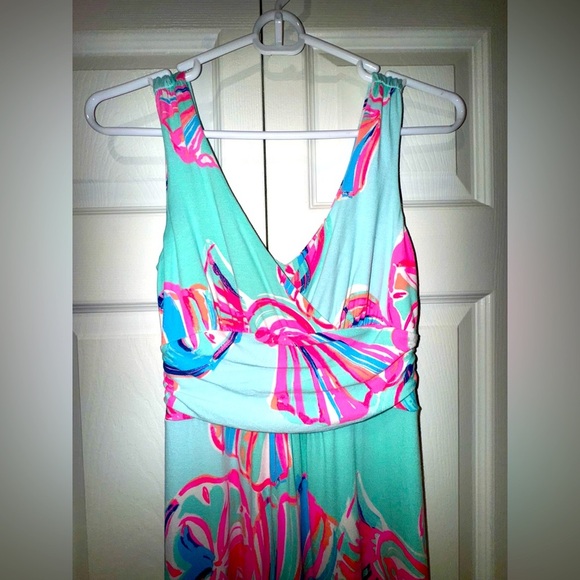 Lilly Pulitzer Sloane Maxi Dress Minty Fresh on the Rocks Sleeveless XS VGUC - Picture 6 of 14